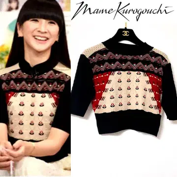 마메쿠로구치 mame kurogouchi 꽃무늬 니트탑