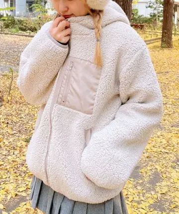 AS KNOW AS plus 후디 블루종 베이지