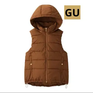 택 포함 새상품 GU 2WAY 솜 베스트 라이트 브라운