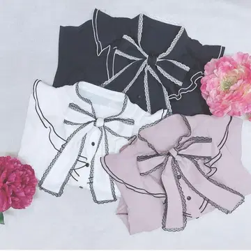 MA RS 프릴 리본 블라우스 화이트