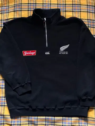 Canterbury / ALL BLACKS 자수 로고 하프 지퍼 플리스