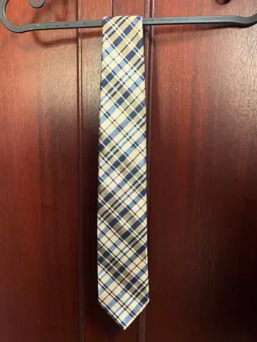 SHIPS 체크 패턴 넥타이 베이지 네이비
