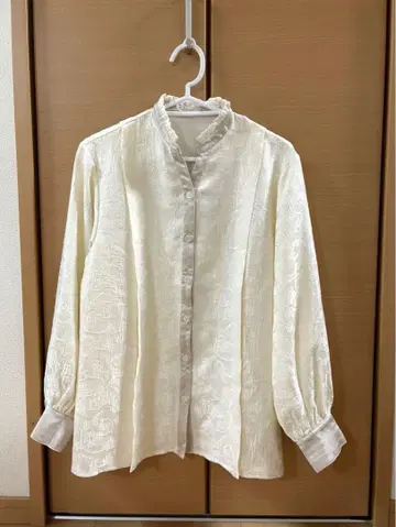 쇼와 레트로 자수 셔츠 블라우스 빈티지