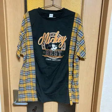 디즈니 미키 T셔츠 RODEO CROWNS WIDE BOWL 체크