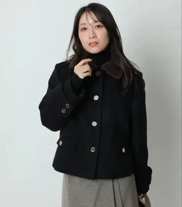 아푸와이저 리셰 스텐칼라 숏코트 블랙