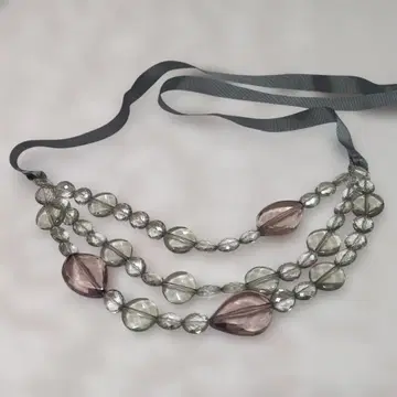 다층 비즈 목걸이 그레이 리본 아르마니 콜레치오니!
