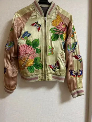 백화요란 리버서블 자수 스카잔 빈티지 XS 레이온 일본풍 패턴