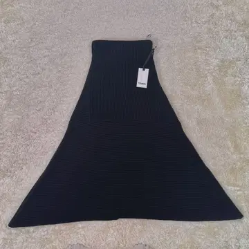 [택 포함 새상품] 그루지안 니트 스커트 롱 스커트 로우 게이지 블랙 F