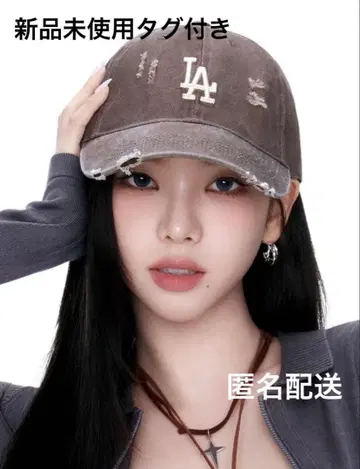 MLB korea 카리나 착용 데미지 캡 브라운