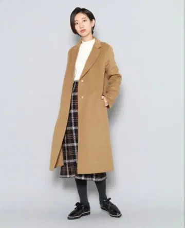 더블 페이스 체스터 코트 카멜 울 코트 센스 오브 플레이스