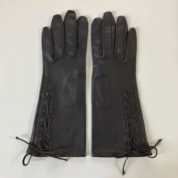 여성용 롱 가죽 장갑 그로브 다크 브라운