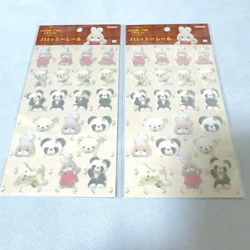 레트로 봉제 인형 컬렉션 플로키 씰 2점