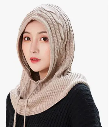 니트 발라클라바 넥워머 여성용 방한 후드 모자