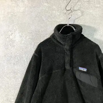 Patagonia 플리스 하프 버튼 블랙 하이넥 트레이닝복