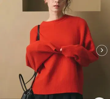 울 캐시미어 아쿠아 크루넥 니트 오렌지