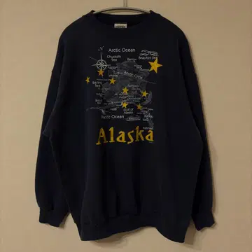 상태 좋음 구제 의류 맨투맨 긴팔 네이비