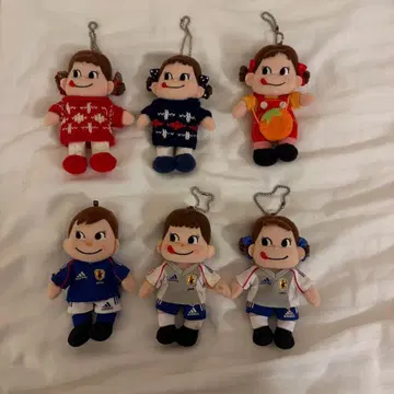 페코짱 봉제 인형 키링 6체 세트