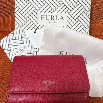 FURLA 가죽 3단 폴더형 지갑 레드