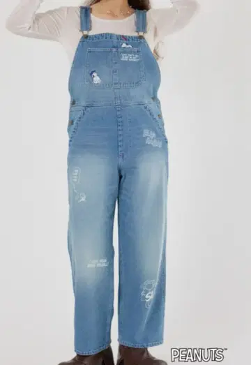 PEANUTS 스누피 데님 오버롤