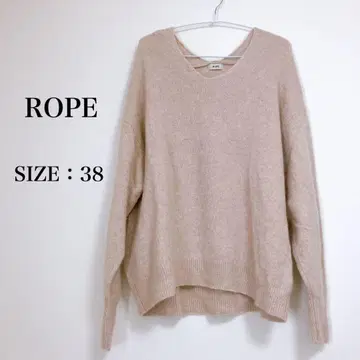 [새상품급] ROPE V넥 니트 스웨터 밀크티 컬러 사이즈 38