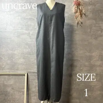 uncrave V넥 오버롤 스커트 슬리브리스 원피스 그레이 1