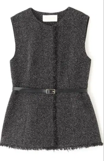 프로포션 바디 드레싱 벨트 포함 페플럼 트위드 베스트