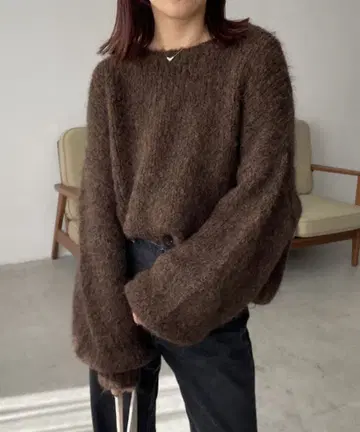 새상품 카프리슈레마쥬 모헤어 니트 브라운