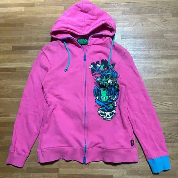 매지컬 모쉬 미스핏츠 로고 화려한 프린트 후드티 핑크 S