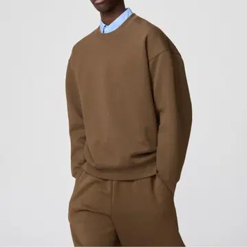 UNIQLO 오버 사이즈 스웨트 셔츠 브라운 xs