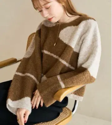 hinari 마블 니트 풀오버