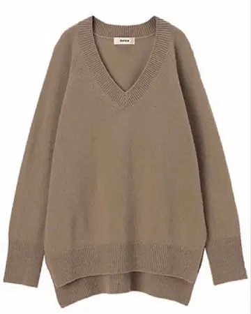 zucca 베이지 V넥 니트 스웨터 긴팔
