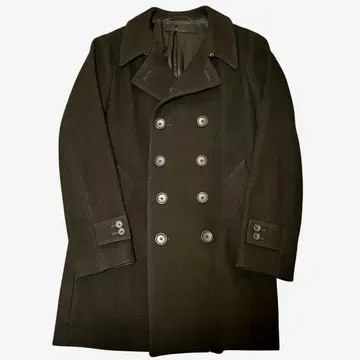 ESTNATION 에스트네이션 블랙 피 코트 캐시미어 혼방