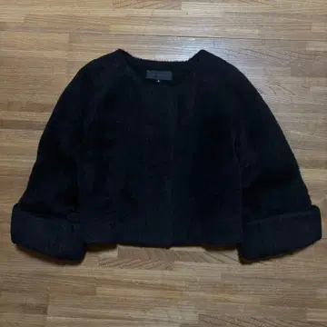 새상품급 언타이틀 알파카 노카라 자켓 블랙 M