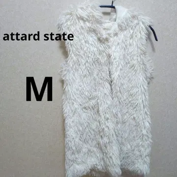 attard state 후드 부착 인조 모피 베스트 M