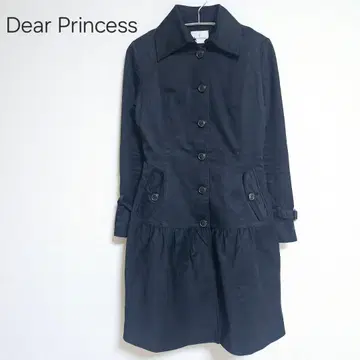 Dear Princess 네이비 롱 코트 플레어 실루엣 귀여운