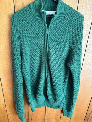 LACOSTE 그린 집업 가디건 US S