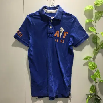 아바크롬비앤피치 피케 셔츠 S 반팔 자수 로고 골프 파랑 1892
