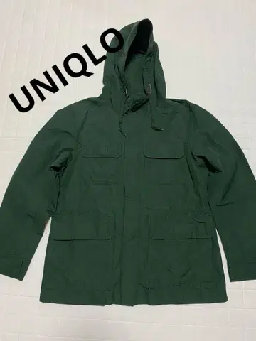 새상품급 유니클로 UNIQLO 다크 그린 마운틴 후드티 M
