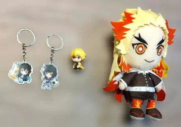 귀멸의 칼날 봉제 인형과 키링 세트