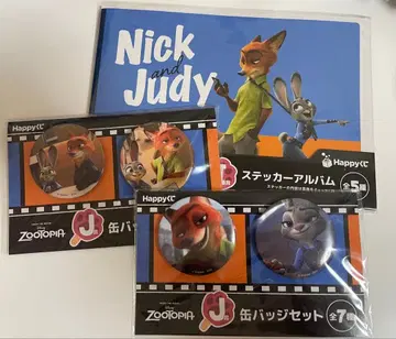 주토피아 Happy 복권 J상 캔뱃지 세트 닉 주디