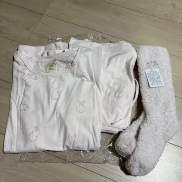 pique 토끼 패턴 룸웨어 세트
