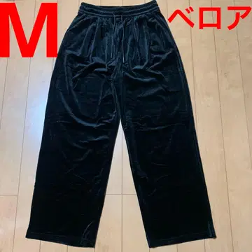 새상품급 벨로아 와이드 팬츠 M 남성용 BLACK 블랙 블랙 배송비 포함