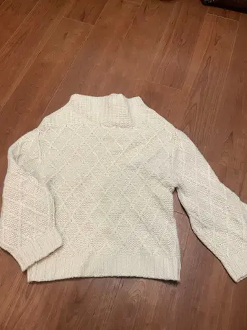 IENA 아이보리 다이아몬드 편직 보틀넥 니트 풀오버