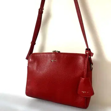 새상품급 agnes b. 에네스베 스플릿 레더 숄더백 소가죽 빨간색