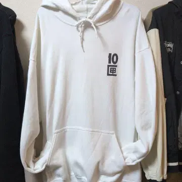 10 화이트 후드티 XL