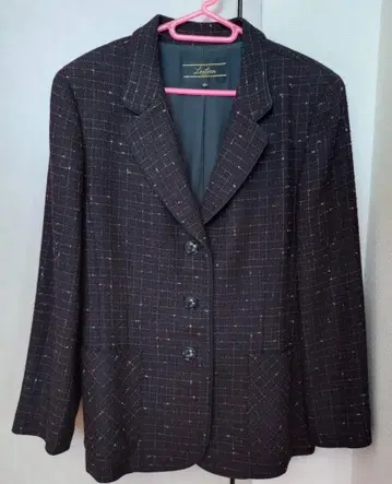 레리안 자켓 블랙 베이스 x 핑크 격자