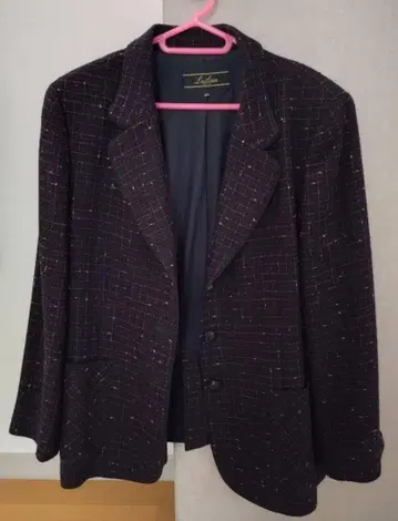 레리안 자켓 블랙 베이스 x 핑크 격자