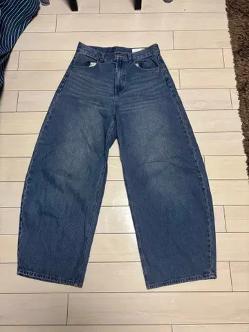 인디고 블루 와이드 레그 데님