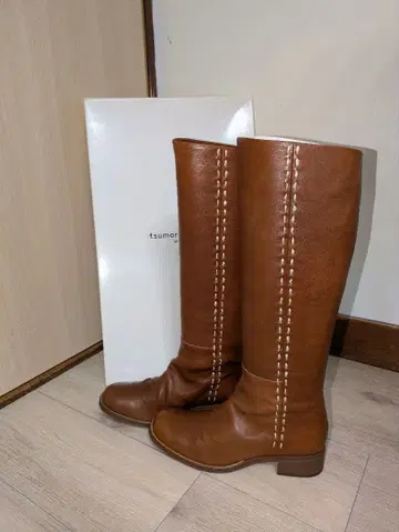 츠모리 치사토 워크 가죽 롱 부츠 [미사용 새상품]