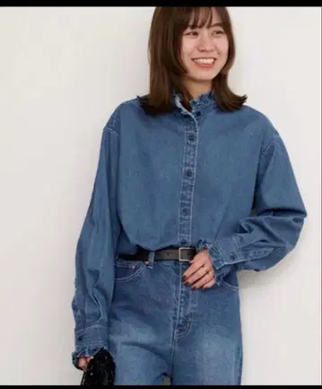 JOURNAL STANDARD relume 데님 프릴 블라우스